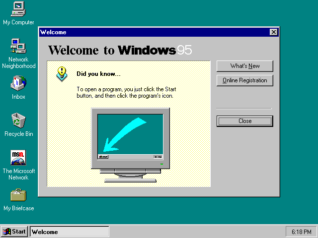 Windows 95; Zdroj:Wikipedia.org