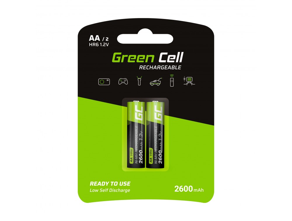 Nabíjecí baterie Green Cell 2x AA HR6 Batteries 2600mAh