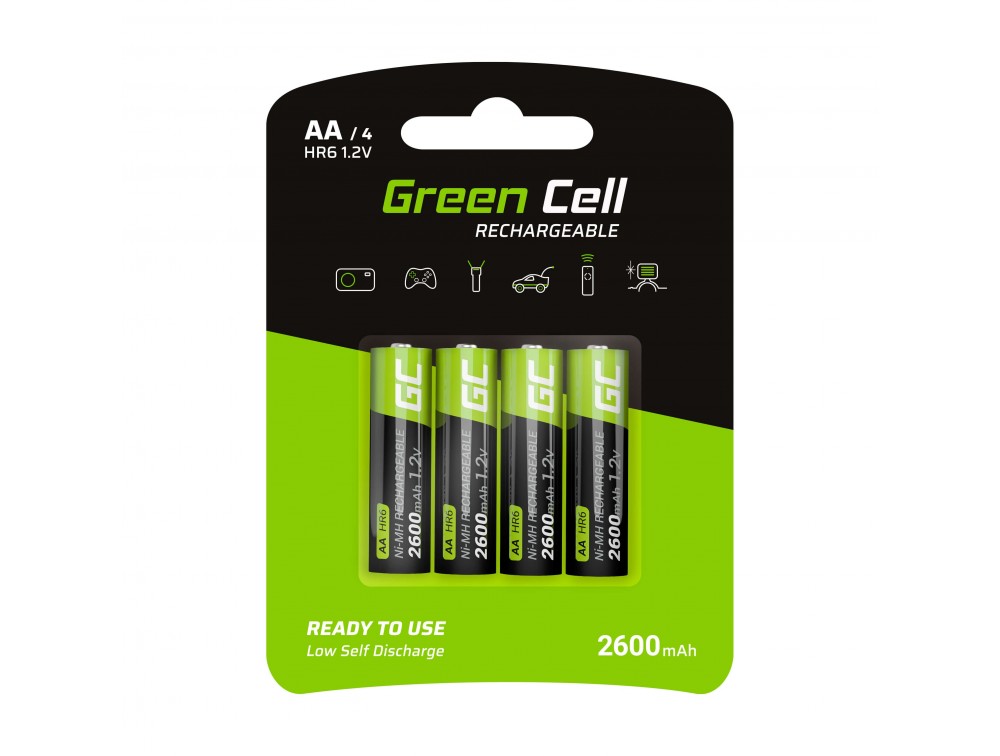Nabíjecí baterie Green Cell 4x AA HR6 Batteries 2600mAh