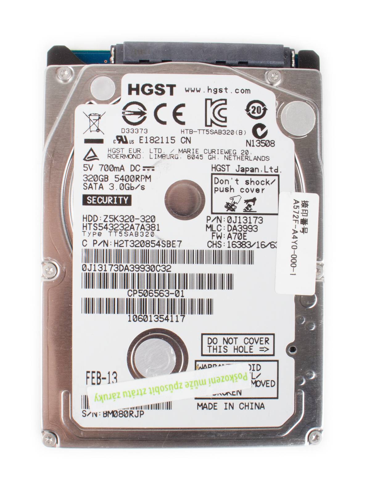 HGST HDD 320 GB 5400 RPM Sata 3.0 GB/s