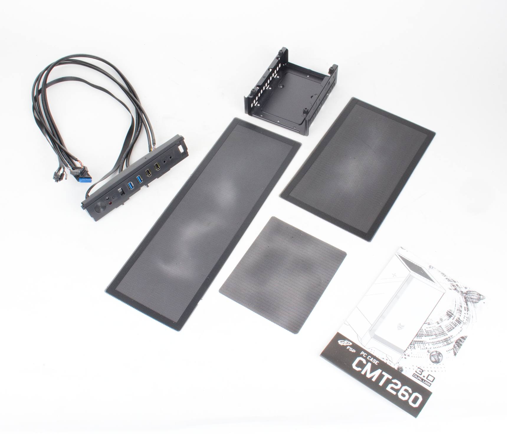 FSP CMT 260 set filtrů, USB panel, šuplík na pevný disk