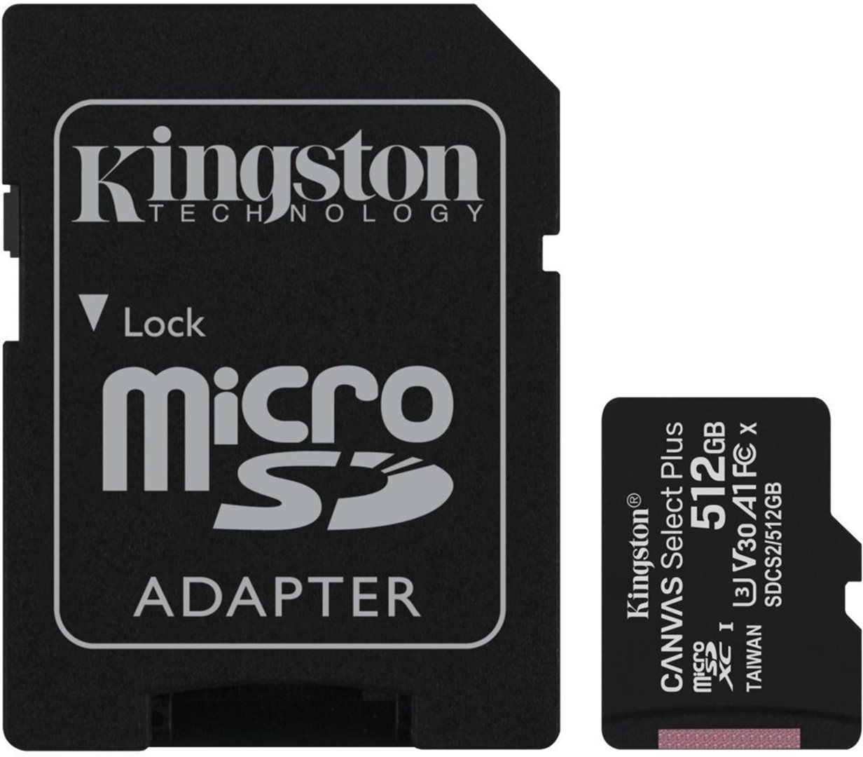 Kingston Canvas Select Plus A1 CL10 100MB/s + adapter 512GB microSDXC